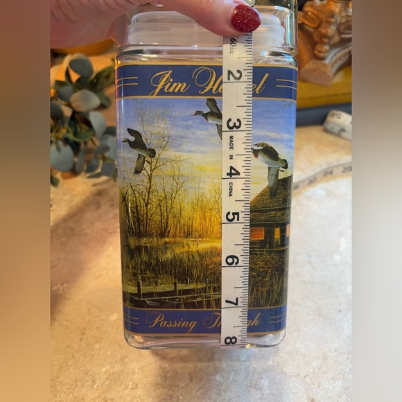 Jim Hansel "Passing Through" Canister Glass 2007 8.25 x 4W With Ducks And Cabin - Picture 8 of 13